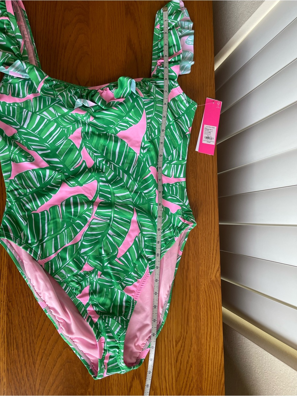 Lilly Pulitzer Aemma Ruffle One Piece Swimsuit Let’s Go Bananas Size 12 - Picture 11 of 13